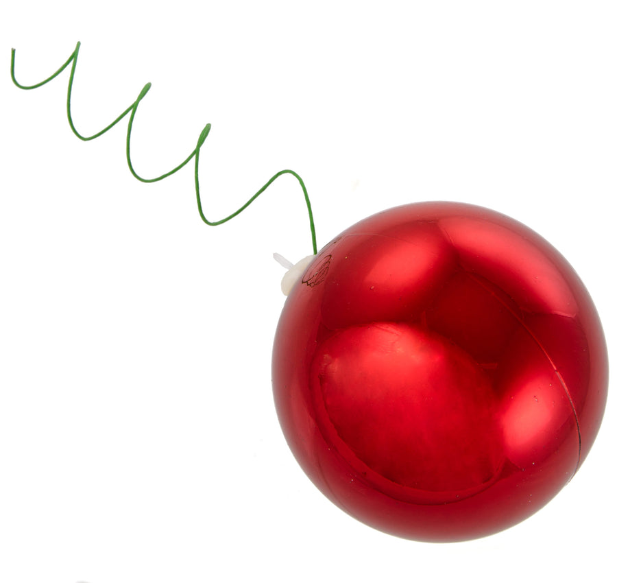 70MM Metallic Ball Ornament On Wire: Red (12)