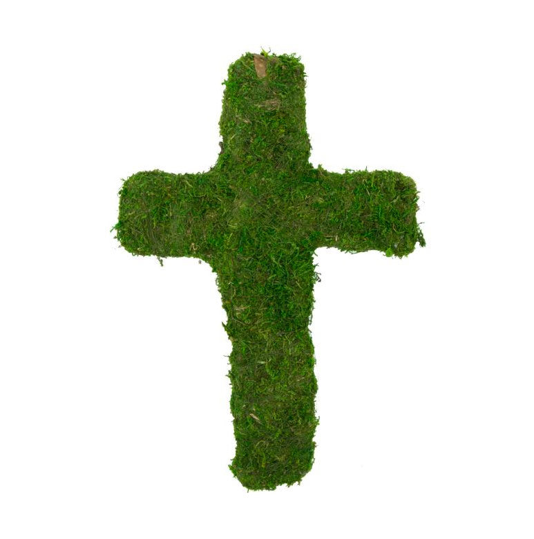 12" Green Moss Cross