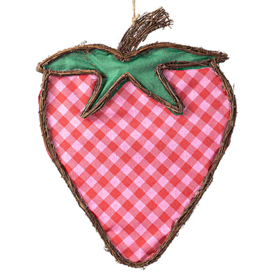 19" Grapevine Hanger: Red & Pink Strawberry