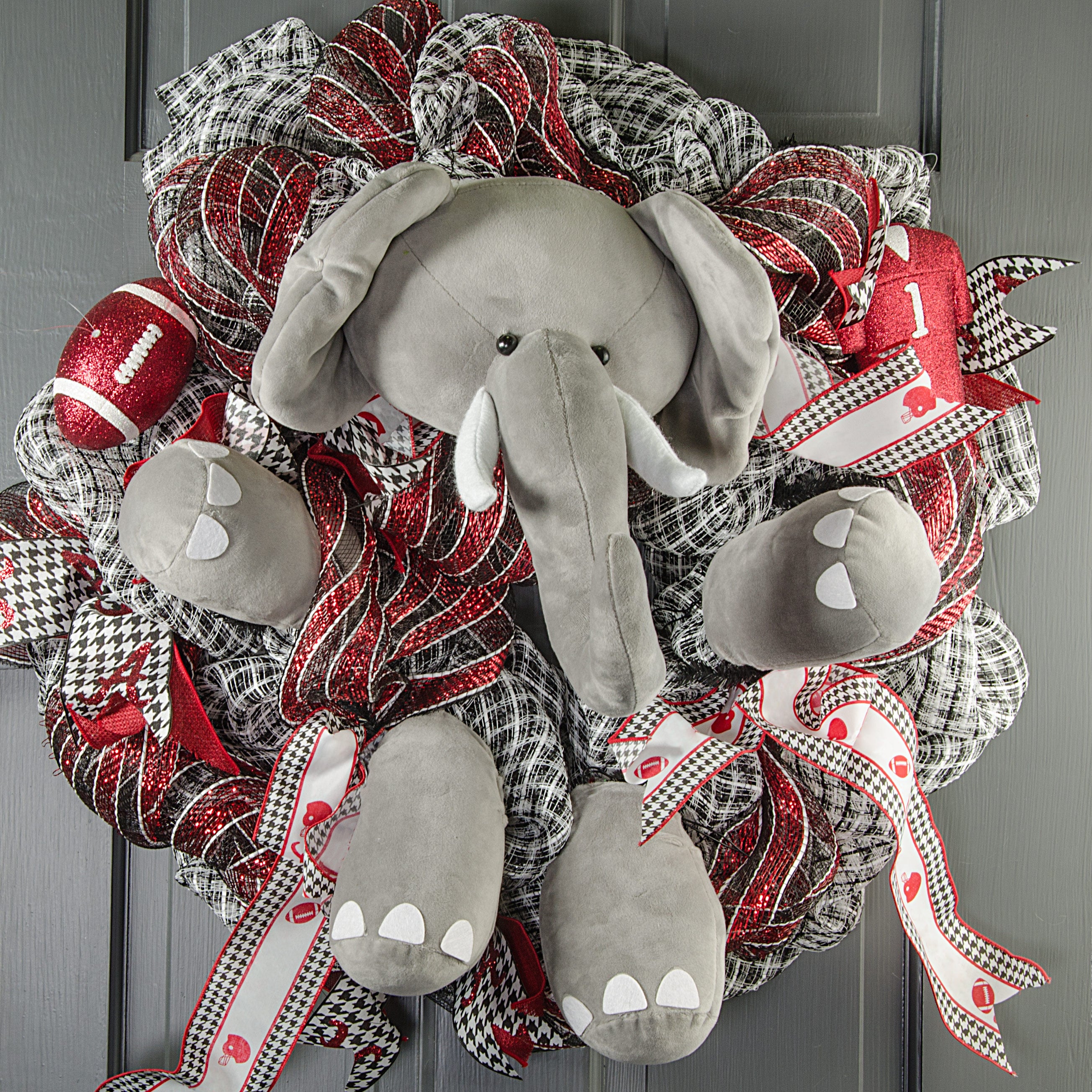Plush Elephant Wreath Accent