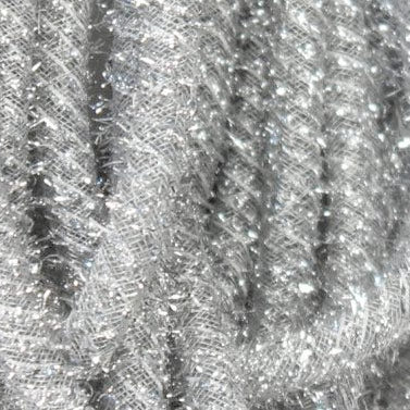Tinsel Flex Tubing Ribbon: Metallic Silver (20 Yards)
