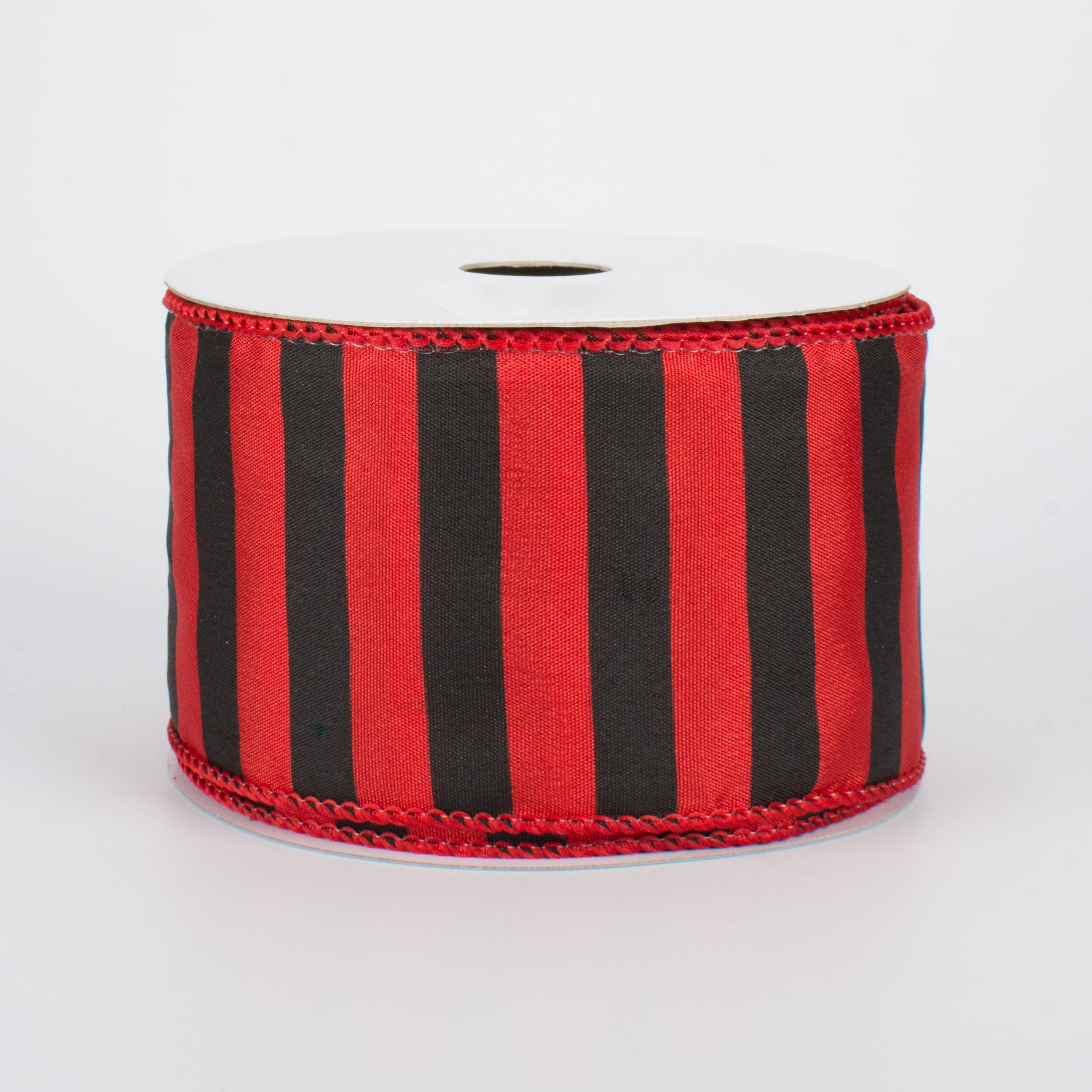 2.5" Medium Stripe Ribbon: Red & Black (10 Yards)