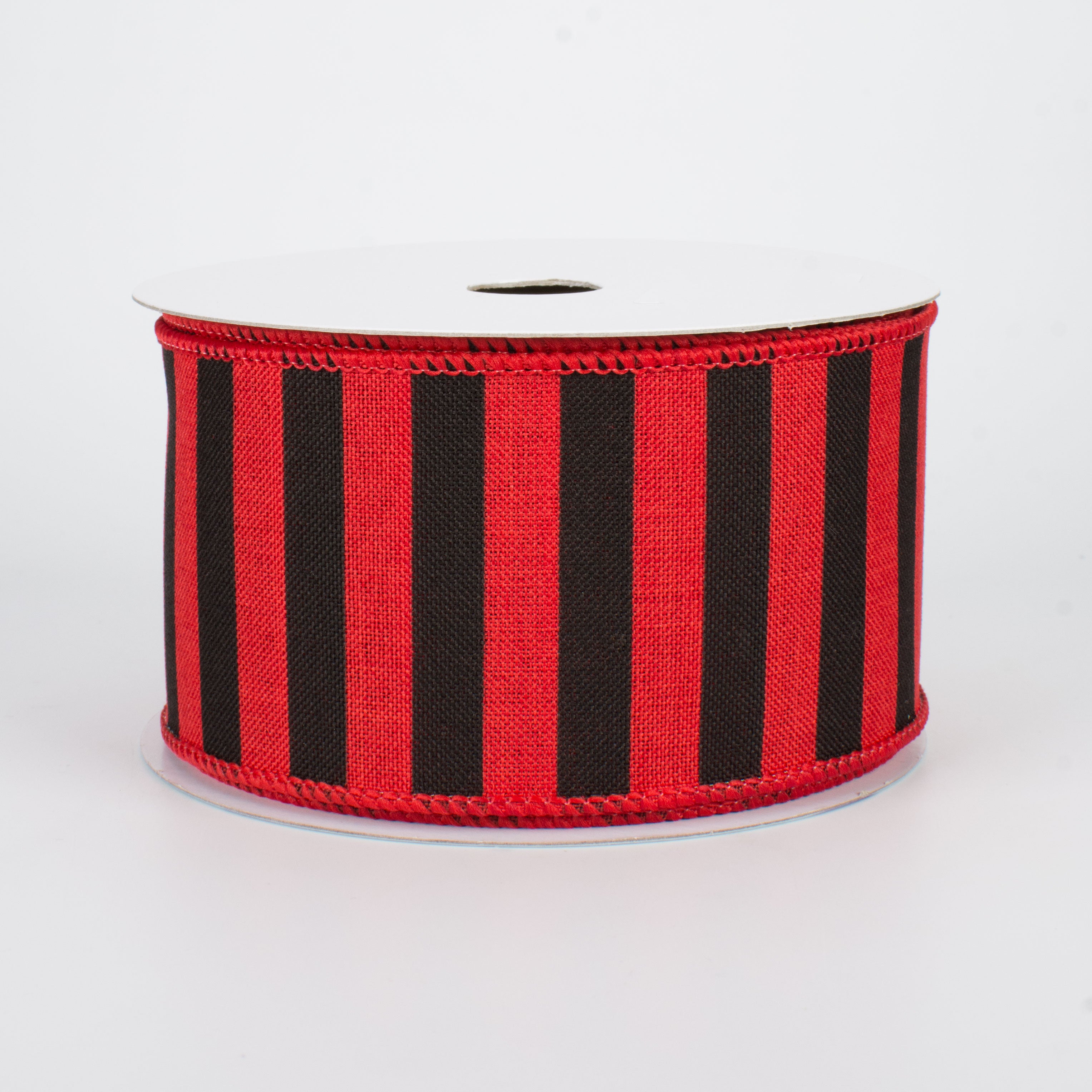 2.5" Medium Stripe Canvas Ribbon: Red & Black (10 Yards)