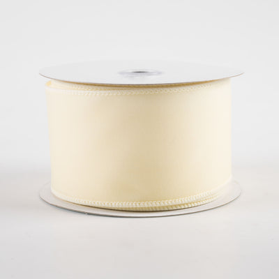 2.5" Wired Velvet Ribbon: Cream (10 Yards)