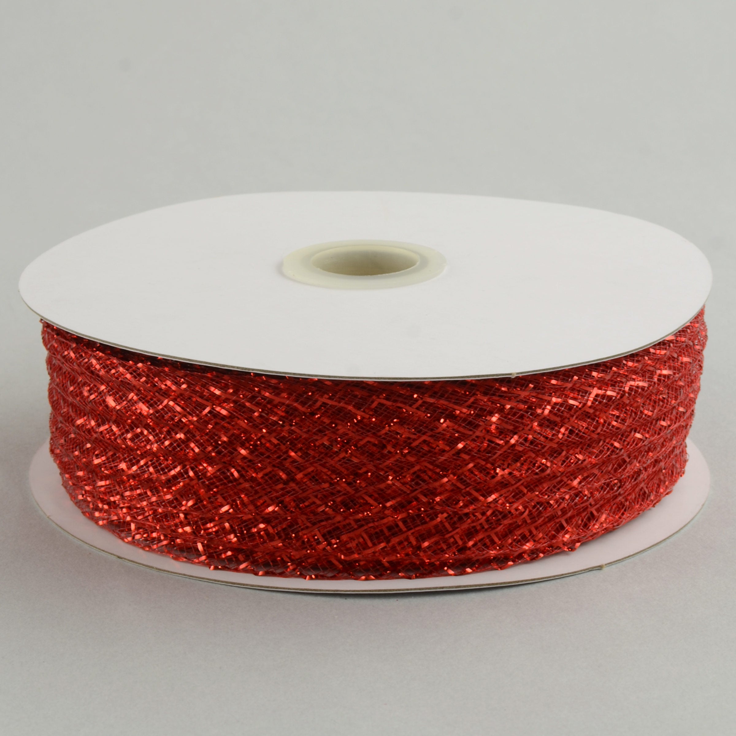 1.5" Deco Flex Mesh Ribbon: Metallic Red (30 Yards)