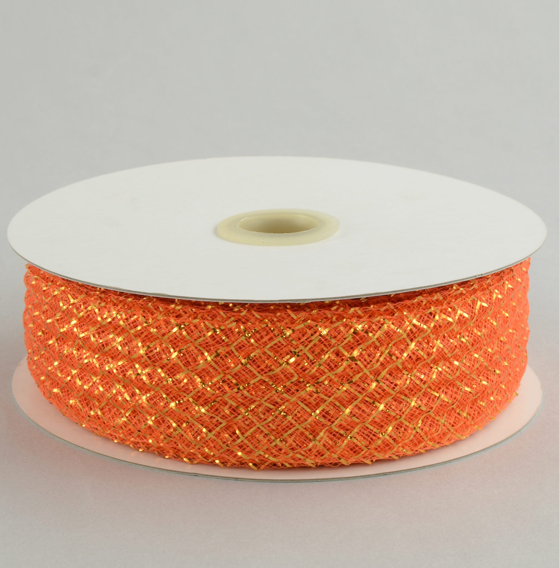 1.5" Deco Flex Mesh Ribbon: Metallic Orange (30 Yards)