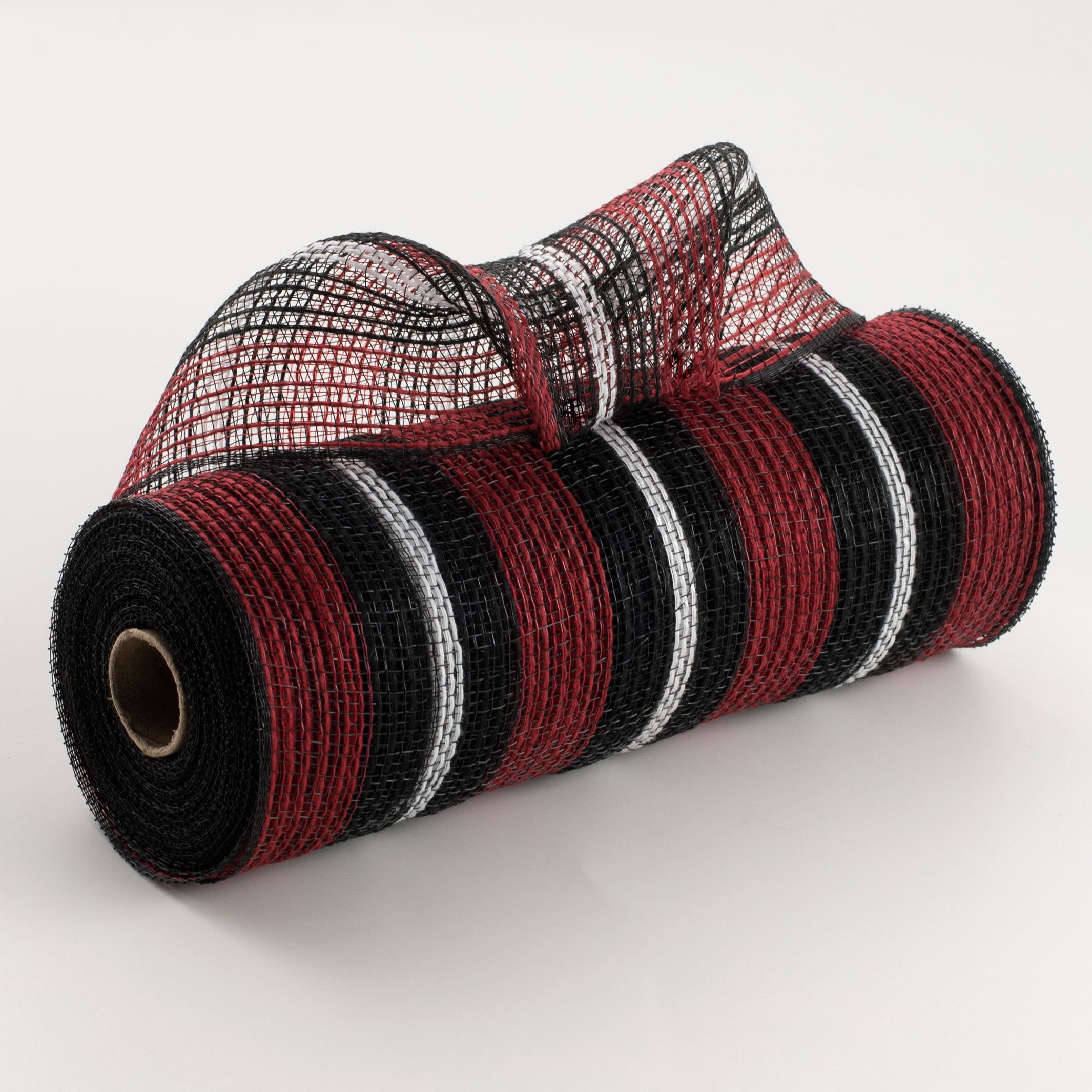 10" Bold Stripe Fabric Mesh: Red, Black, White