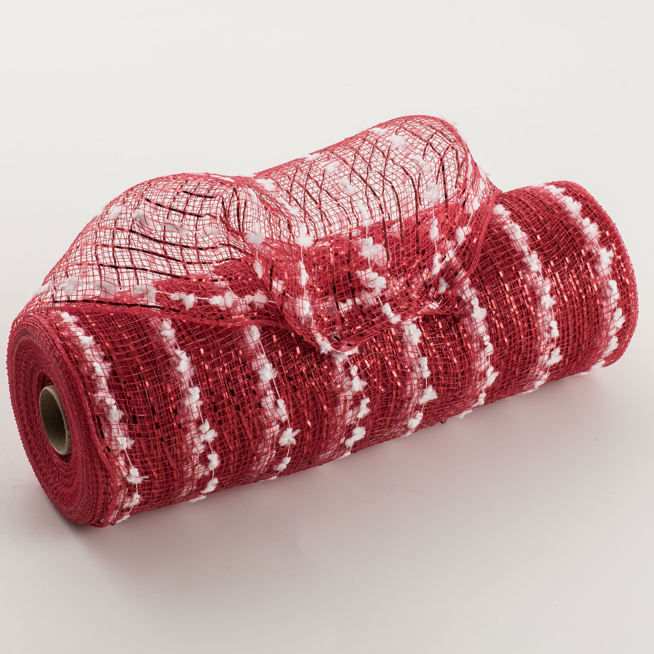 10" Snowball Deco Mesh: Red (10 Yards)