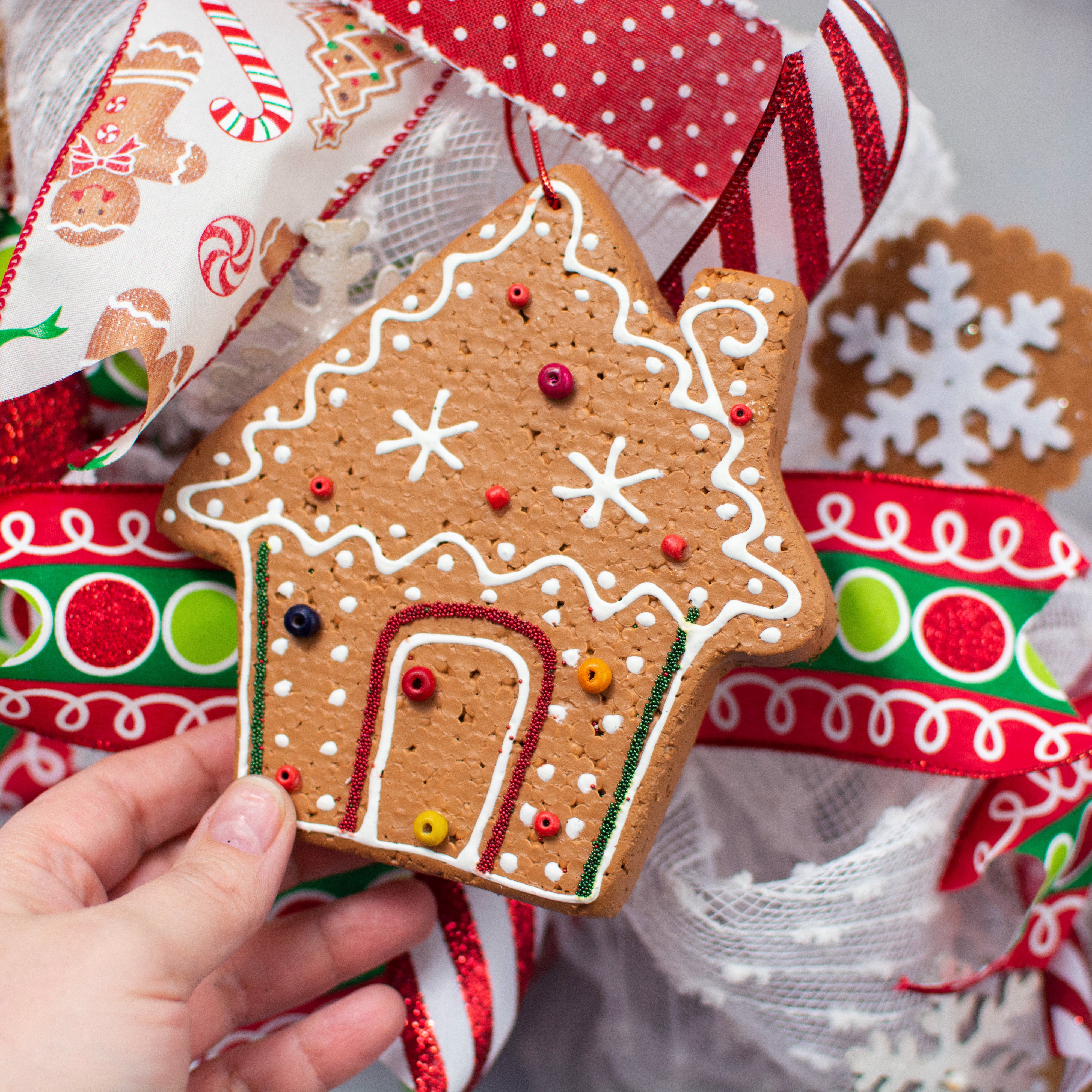 5.5" Gingerbread House Ornament